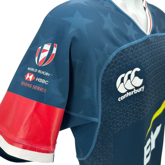 Canterbury Mens Large Jersey USA Rugby Vapodri Alternate Pro Blue Red White - Picture 3 of 13